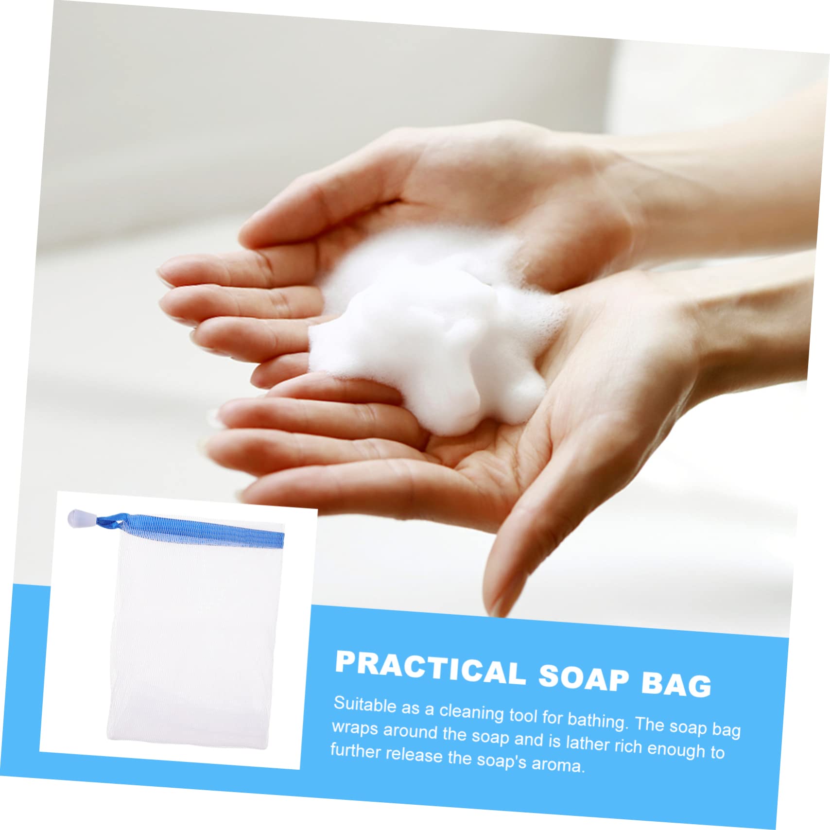 20Pcs Soap Foaming Nets Mesh Soap Bags with Hanging Rope - Reusable Soap Savers for Bath & Shower | Random Colors | Creates Rich Lather for Gentle Cleansing | Perfect for Travel, Gym & Eco-Friendly Bathrooms