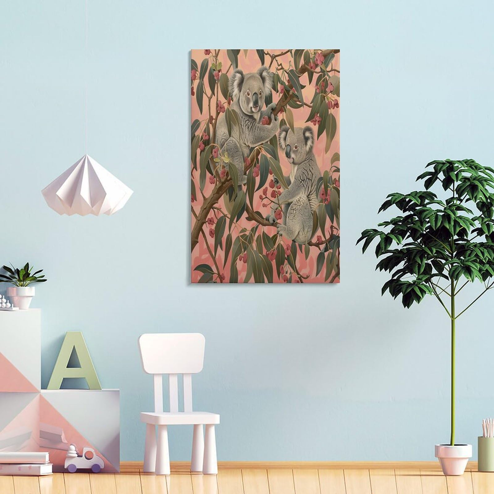 Koala Bear Mother and Baby Canvas Print 24x36 Inch - Cute Animal Wall Art for Living Room, Bedroom, Nursery & Bathroom Décor - Perfect for Modern Homes, Gifts & Wildlife Lovers
