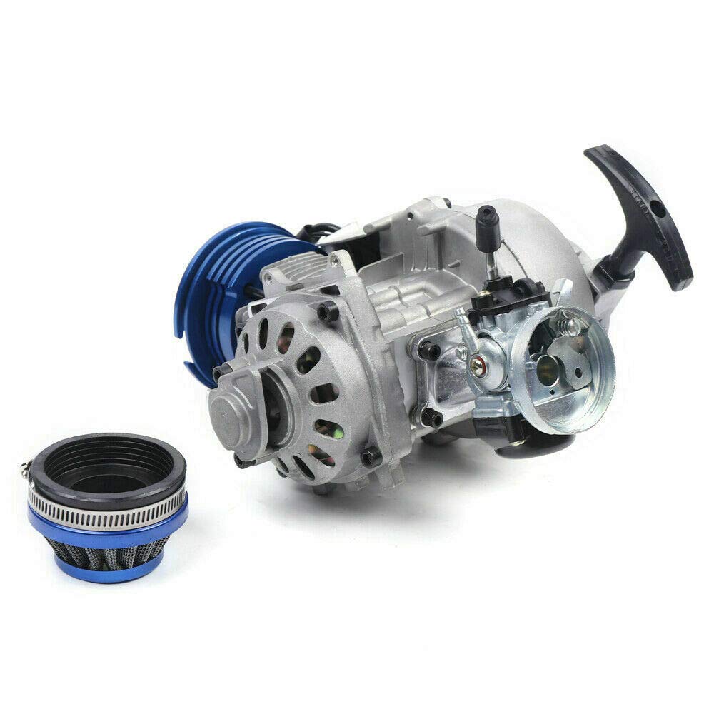 49CC 2 Stroke Racing Complete Engine Motor Kit with Pull Start - Compatible with Pocket Bikes, Mini Dirt Bikes, ATVs & Scooters | High Performance Motorized Bike Engine for Racing & Off-Road Adventures