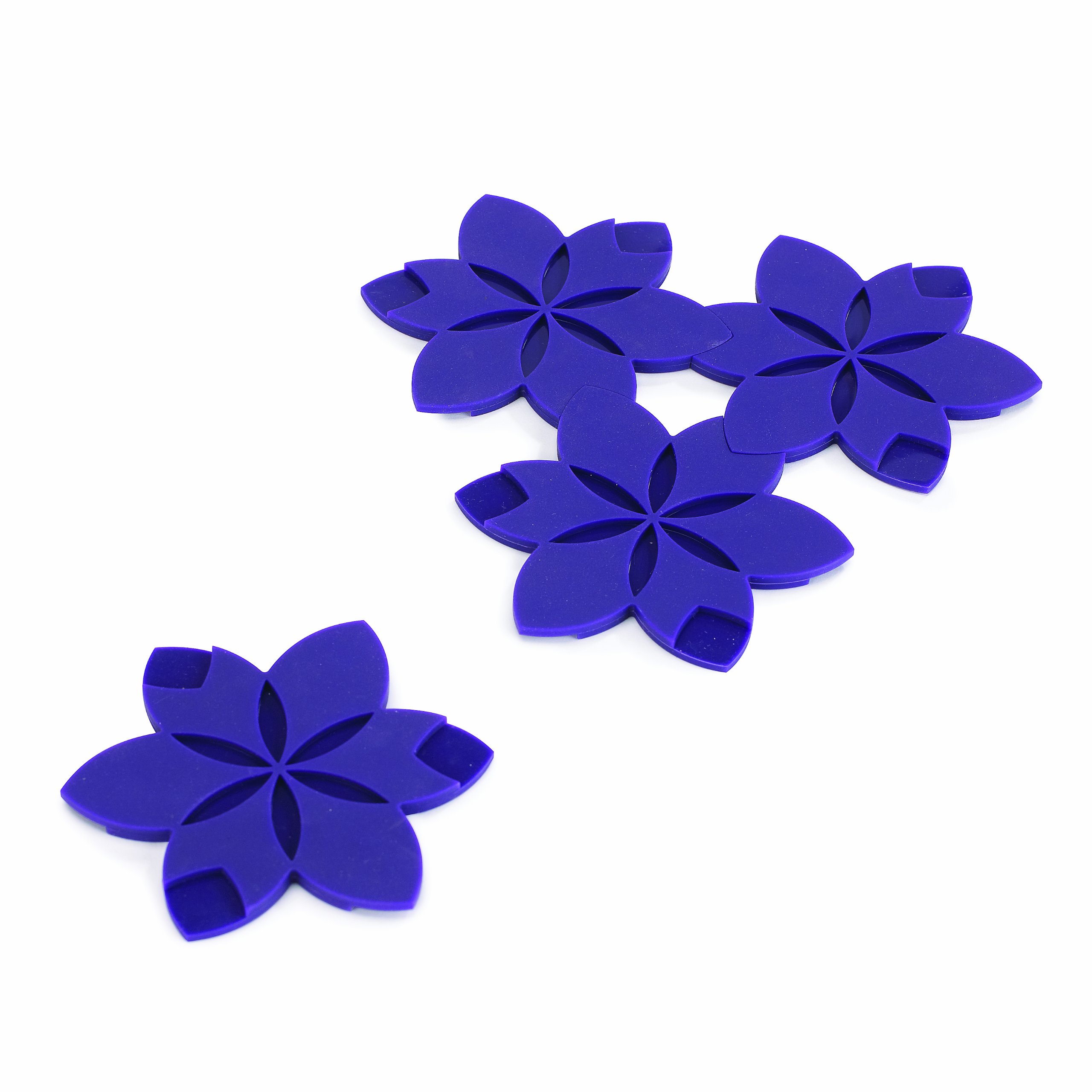 Umbra Garland Coasters Set of 4 - Stylish Purple Drink Coasters for Home Decor, Coffee Table, Bar & Party Use