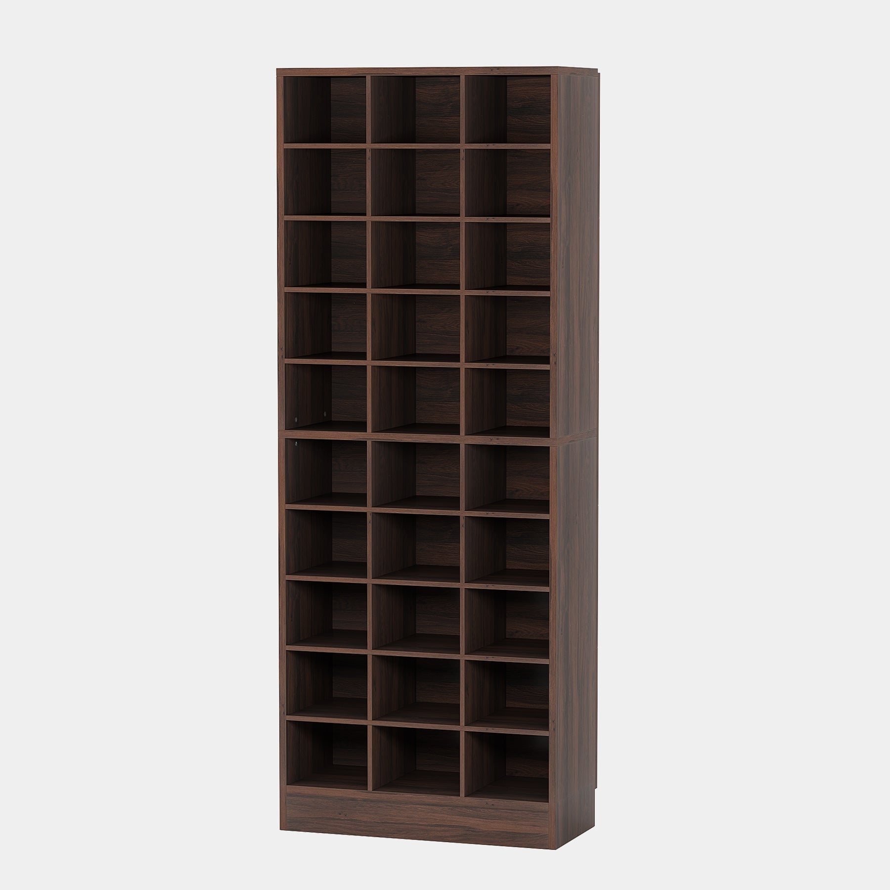 10-Tier Wooden Shoe Storage Cabinet with 30 Cubbies - Space Saving Shoe Organizer for Entryway, Closet & Bedroom - Perfect for Sneakers, Boots & Sandals