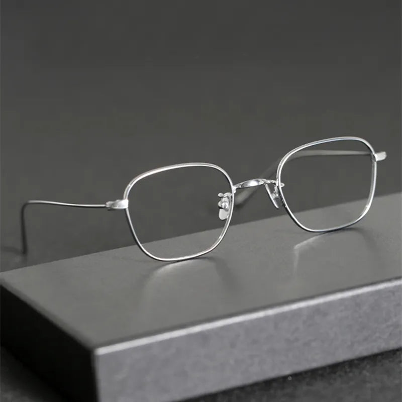 Stylish Black Unisex Titanium Square Eyeglasses - Lightweight 199g for Work, Reading & Fashion