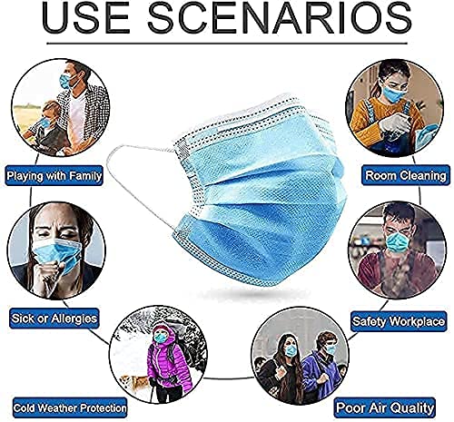 Skarink 3-Ply Disposable Surgical Face Masks for Men & Women - Breathable Protective Blue Masks (50 Pack) | Ideal for Hospitals, Clinics, Travel & Daily Protection