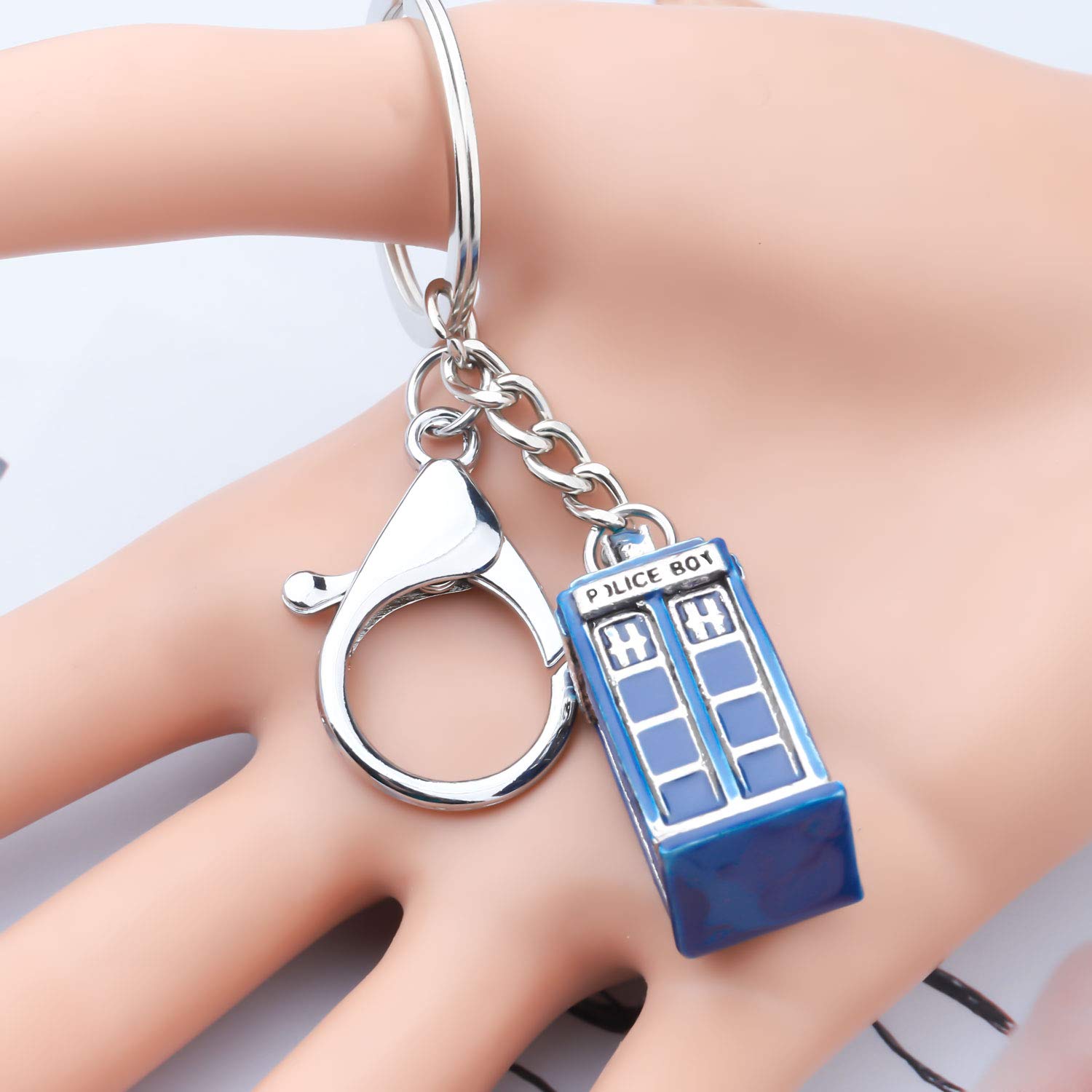 AKTAP Police Box Keychain - Movie & TV Series Inspired Charm Jewelry Gift for Fans - Perfect for Keychains, Backpacks, and Cosplay Accessories