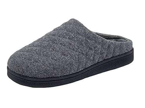 Clarks Women's Quilted Felt Clog Slippers JMS0785T - Soft Plush Terry Lining - Comfortable Indoor/Outdoor House Shoes for Women - Perfect for Home, Garden & Quick Errands