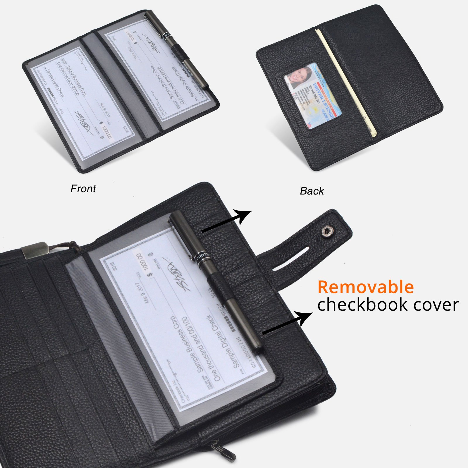 Bveyzi Women's RFID Leather Wristlet Wallet - Large Phone Checkbook Holder with Zipper Pocket | RFID Blocking Organizer for Credit Cards & Cash | Perfect for Shopping, Travel & Everyday Use