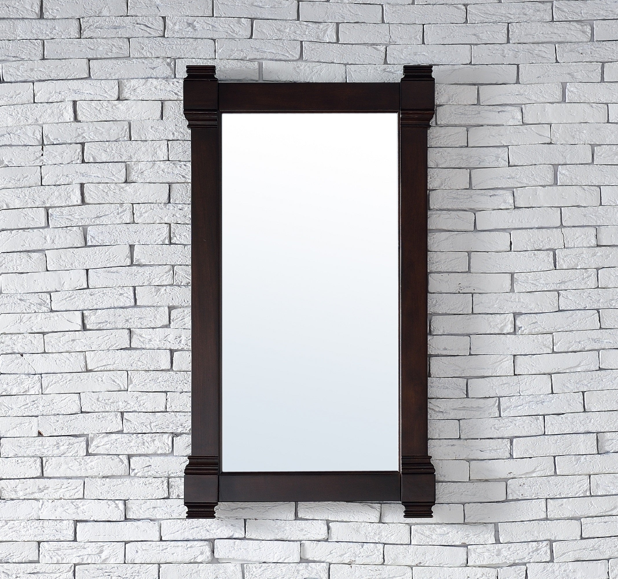 Brittany 22-Inch Wall Mirror in Burnished Mahogany Finish - Elegant Home Decor for Living Room, Bedroom & Entryway