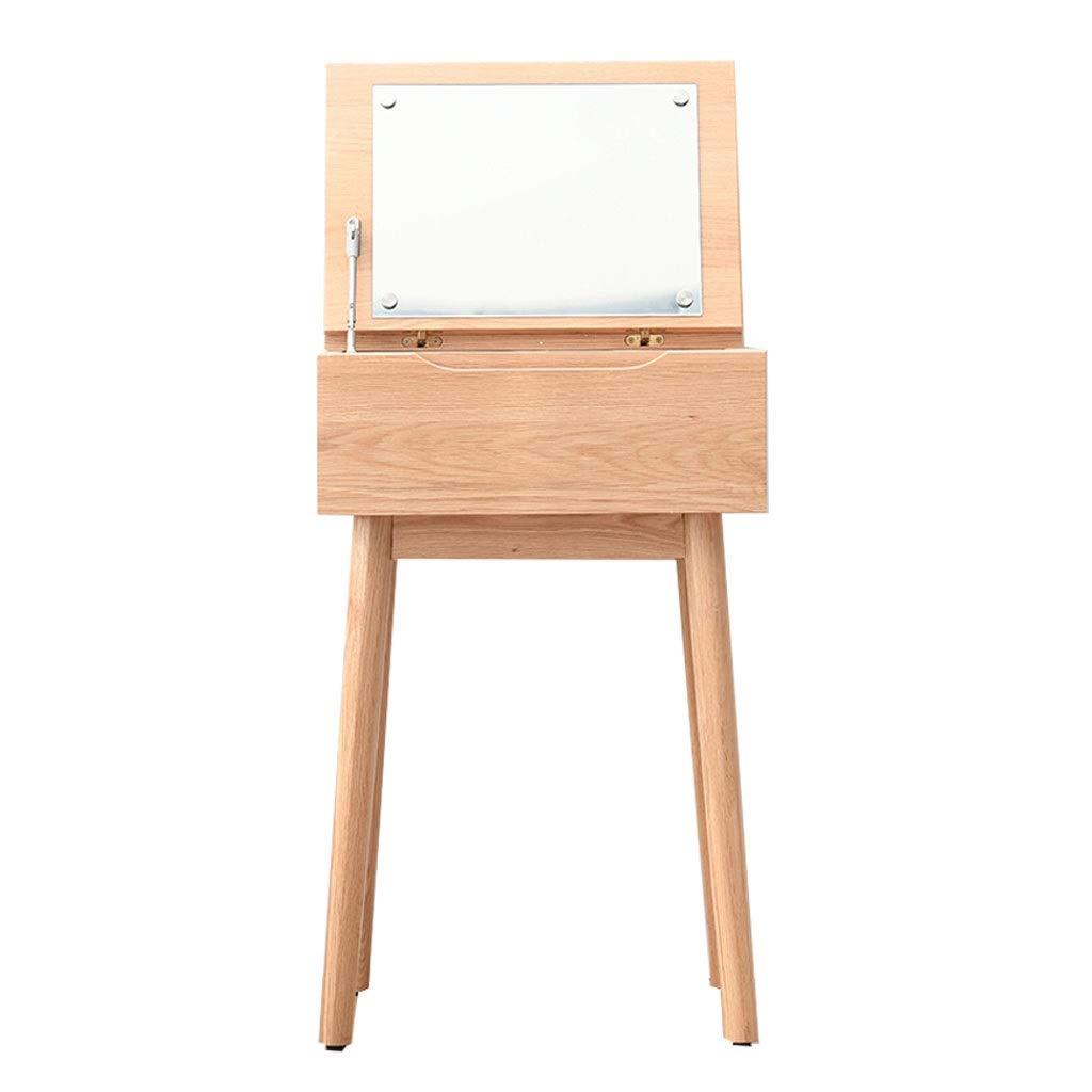 Vanity Table with Flip Mirror & Hidden Storage - Multi-Function Dressing Desk for Bedroom, Makeup Vanity & Writing Table (Natural Brown) - Perfect for Small Spaces, Home Office & Beauty Routine