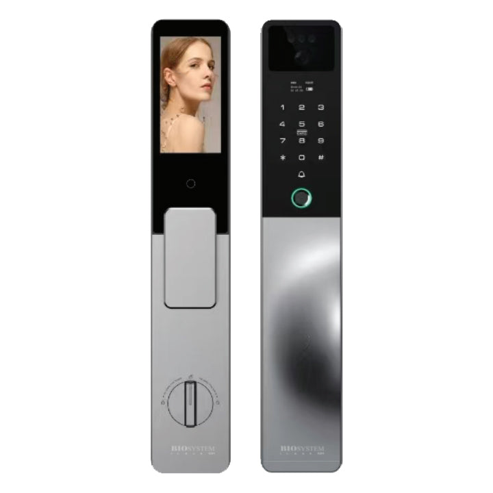 10H Smart Digital Door Lock with Fingerprint, Face Scan & Hand Palm Recognition - Peephole Screen & Mobile App Control - Free Basic Installation - Ideal for Homes, Apartments & Offices