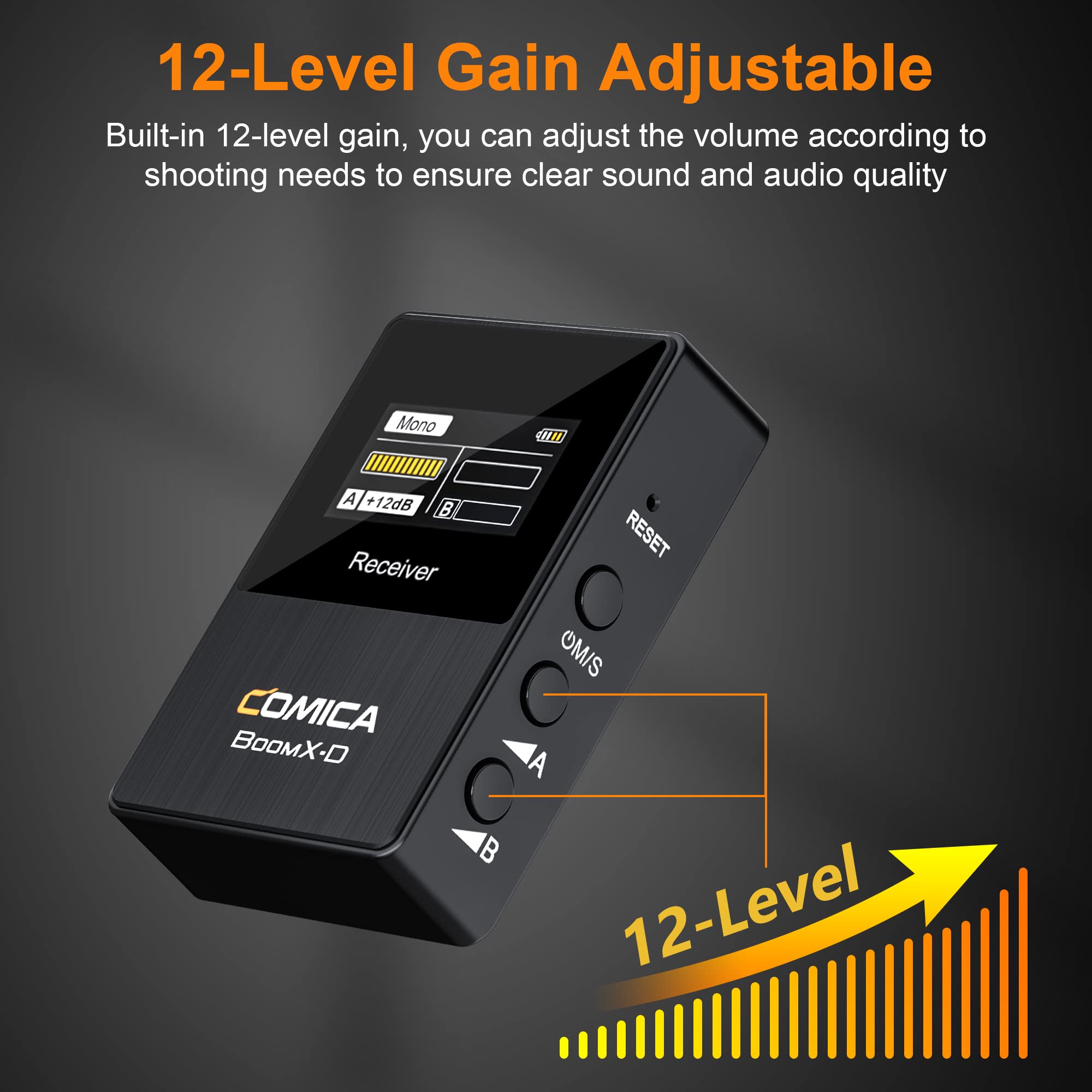 COMICA BoomX-D1 Wireless Lavalier Microphone System - Noise Cancelling Lapel Mic for Camera, Smartphone, Laptop with Low Latency & Real-Time Monitoring | Ideal for Vlogging, Interviews, Live Streaming & Content Creation
