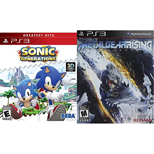 Sonic Generations (Greatest Hits) & Metal Gear Solid: Rising - PlayStation 3 Bundle - Action-Adventure Games for PS3 - Perfect for Gaming Enthusiasts & Collectors
