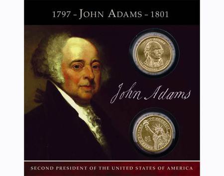 2007 John Adams Presidential $1 Coin Set - P & D Mint Uncirculated Condition | US Dollar Coin Collection for History Buffs & Numismatic Enthusiasts | Perfect for Display, Gifting, and Investment