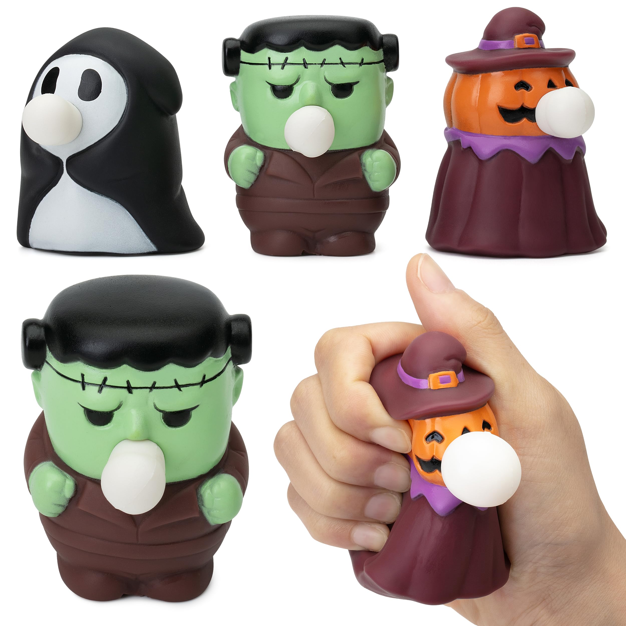 Mr. Pen Halloween Squishy Toys - 3 Pack Slow Rising Stress Relief Toys for Kids | Cute Halloween Party Favors, Classroom Rewards & Sensory Play Fidget Toys
