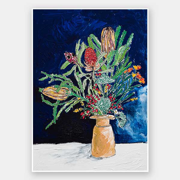 Australian Wildflower Bouquet Art Print - Unframed Floral Wall Decor for Home, Office & Gift Giving