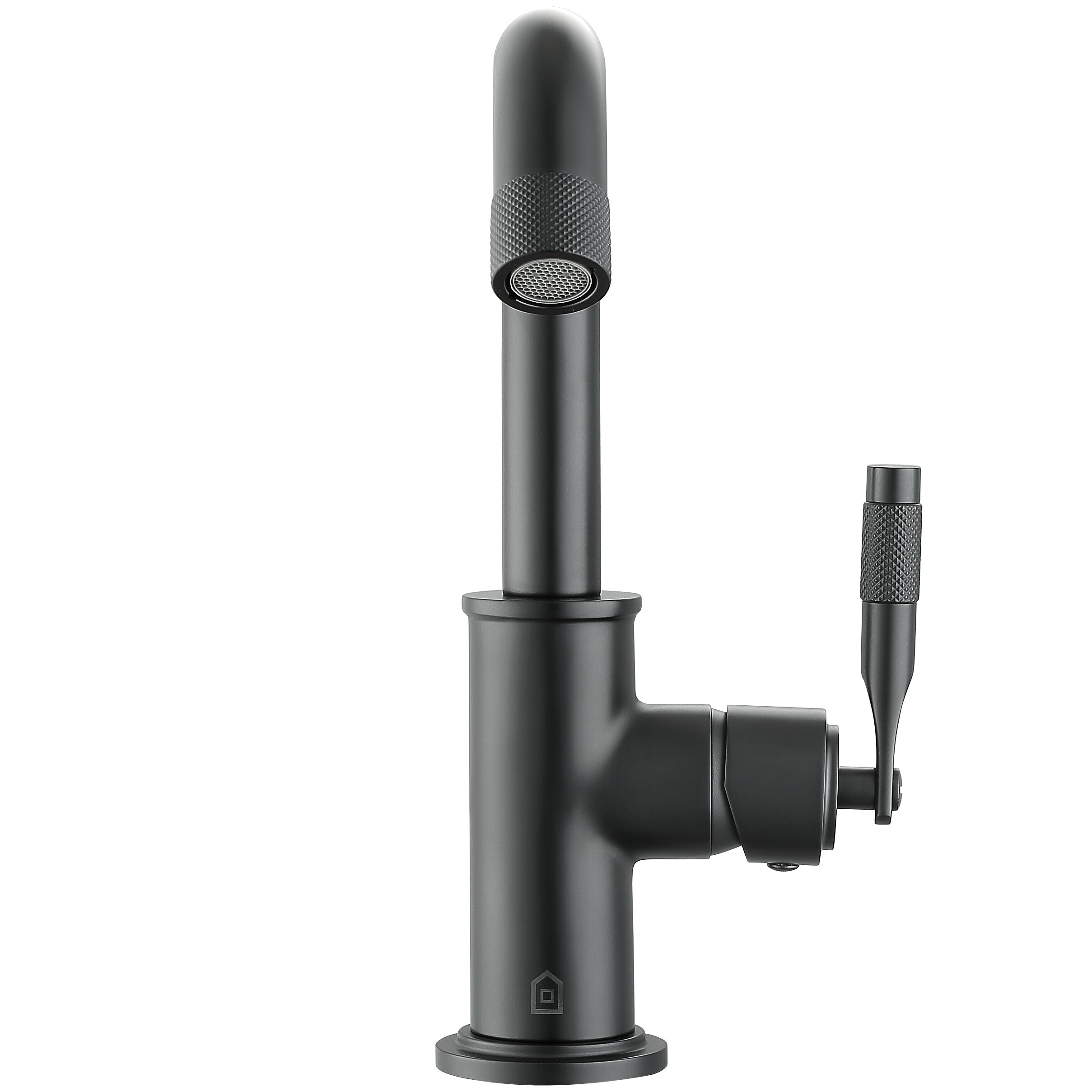 Industria Series Matte Black Single Lever Bathroom Faucet - Modern Waterfall Design for Vanity Sinks & Powder Rooms | Easy Installation & Durable Finish