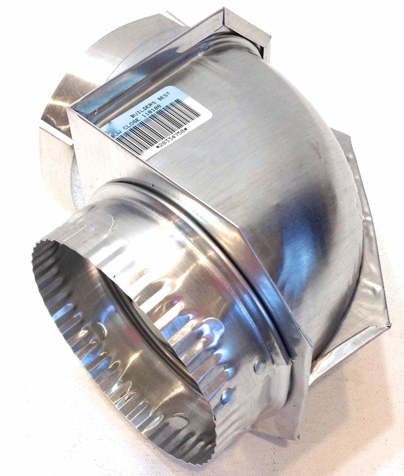 Builder's Best Inc. 110108 4 Inch Dryer Vent Close Clearance Elbow - Compact 90 Degree Duct Connector for Tight Spaces - Perfect for Laundry Room, RV & Mobile Home Installations