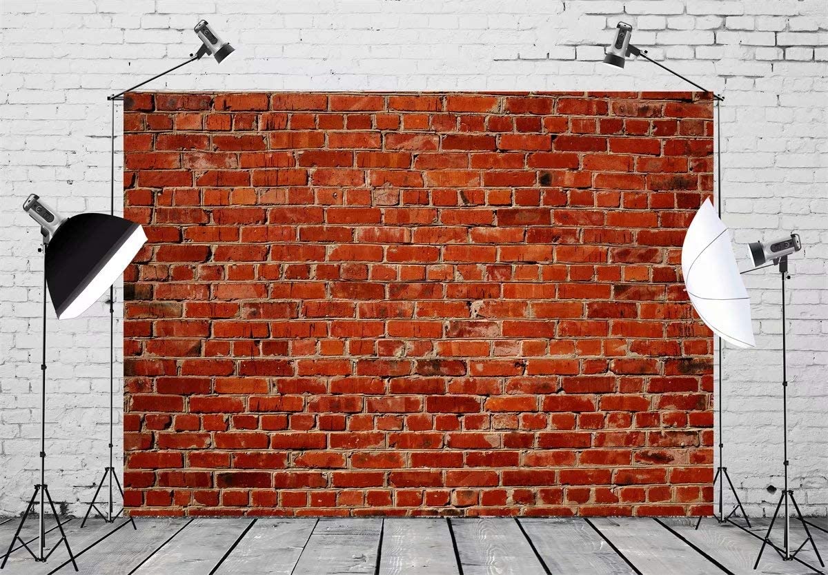 BELECO 7x5ft Red Brick Wall Fabric Backdrop - Photography Background for Party Decor, Birthday, Wedding & Video Shoots | Durable Photo Booth Props for Indoor/Outdoor Events