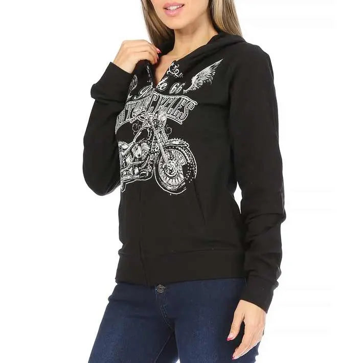 Platinum Plush Women's Route 66 Full Zip Hoodie Sweatshirt - Vintage Travel Inspired Pullover for Road Trips & Casual Outings