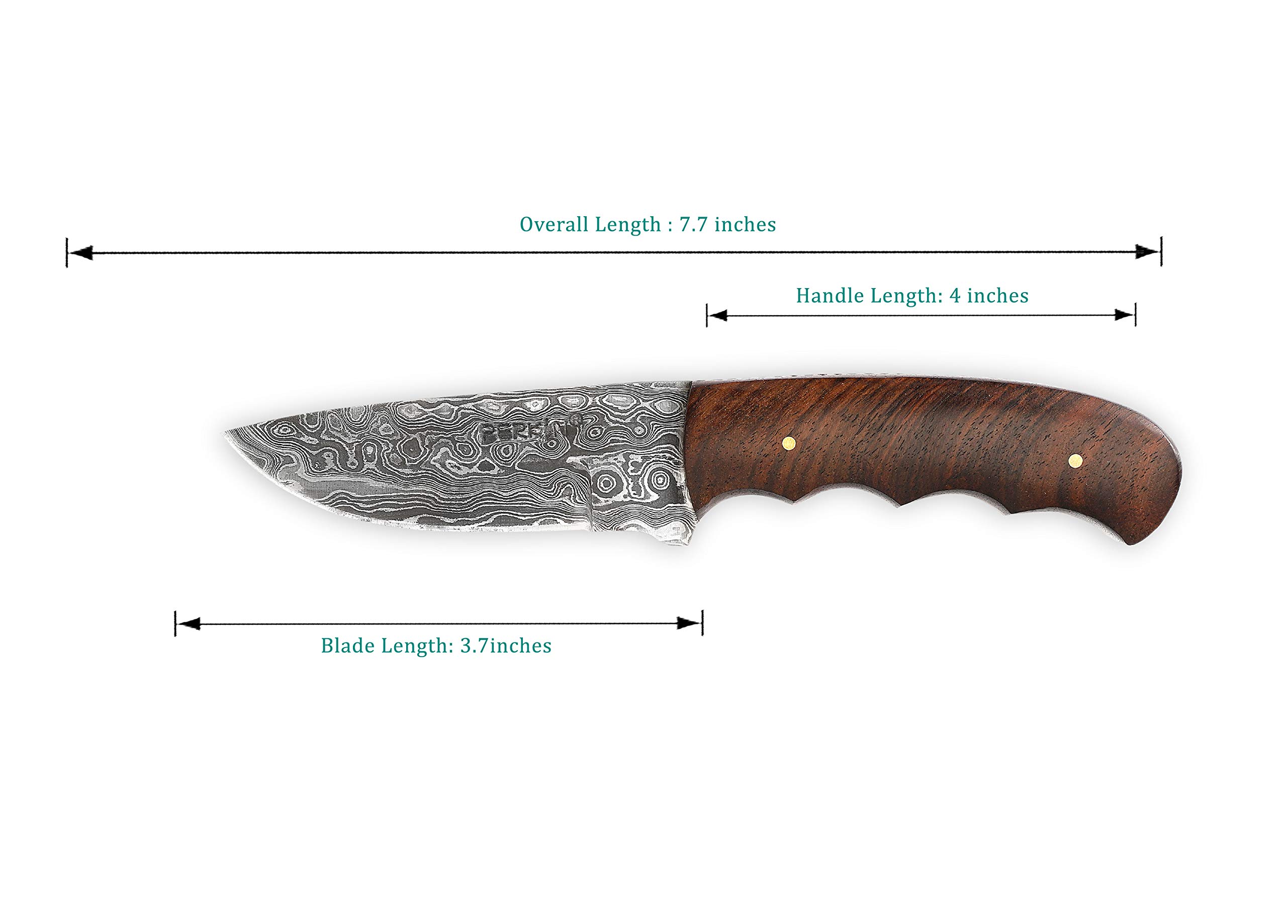 Premium Handmade Damascus Steel Hunting Knife - Full Tang Fixed Blade - Durable & Sharp Outdoor Knife for Hunting, Camping, Survival - Great Gift for Outdoorsmen