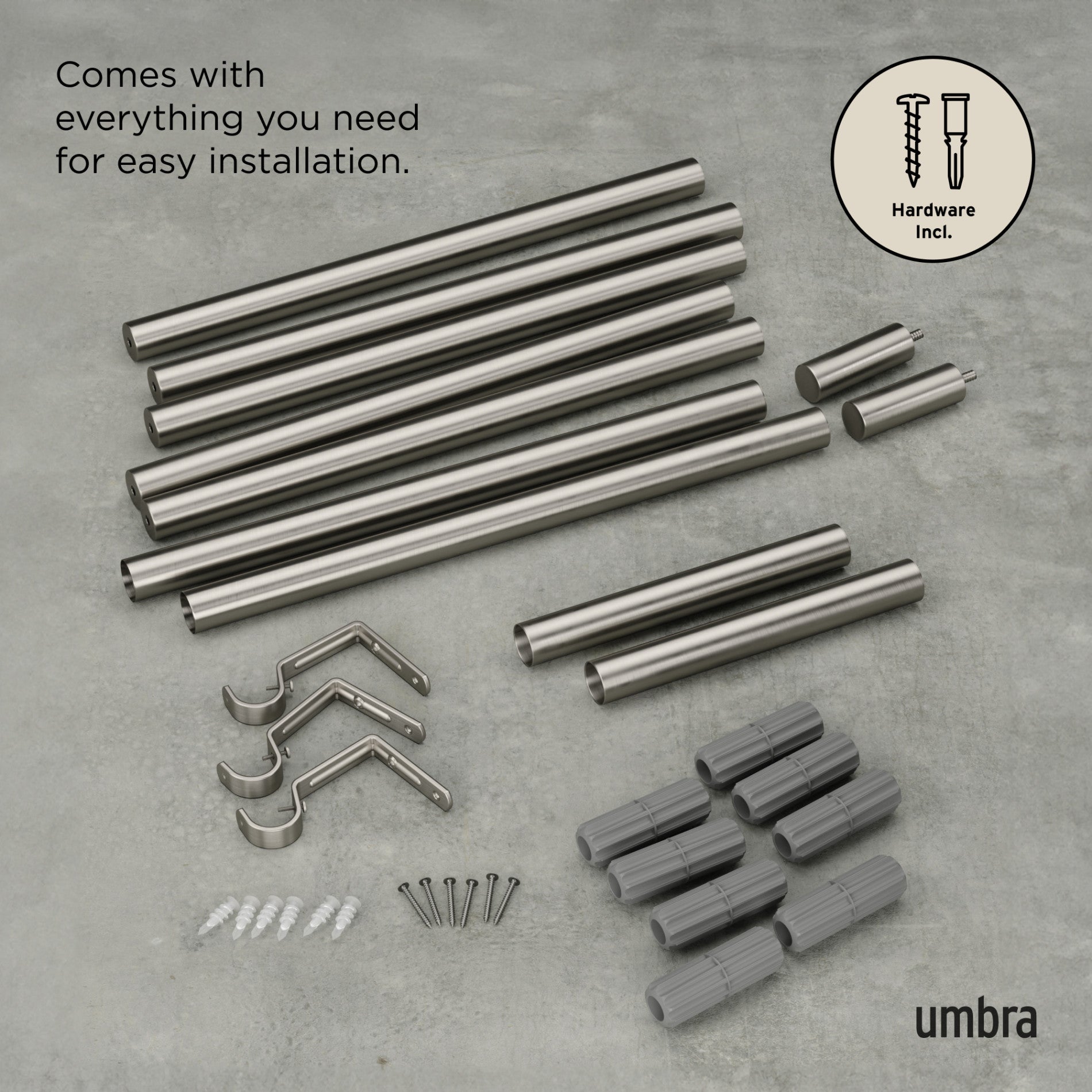 Zen Curtain Rod - Elegant & Sturdy Window Treatment for Living Room, Bedroom & Dorm - Perfect for Blackout & Sheer Curtains