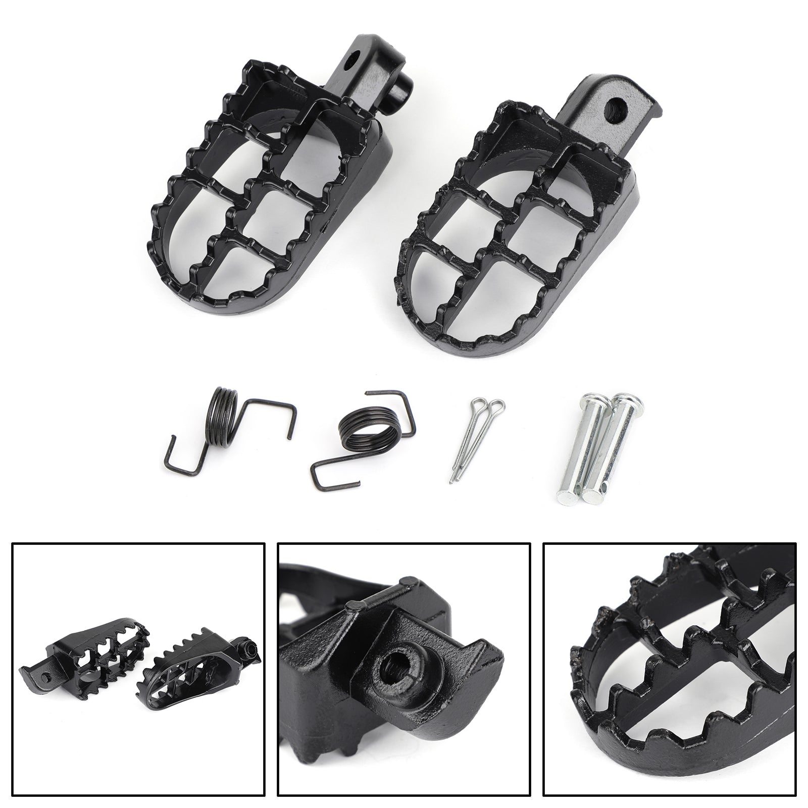 Yamaha TW200 PW50 PW80 Front Footpegs Footrests - Universal Fit for All Years - Durable Motorcycle Foot Pegs for Off-Road Riding & Adventure Touring