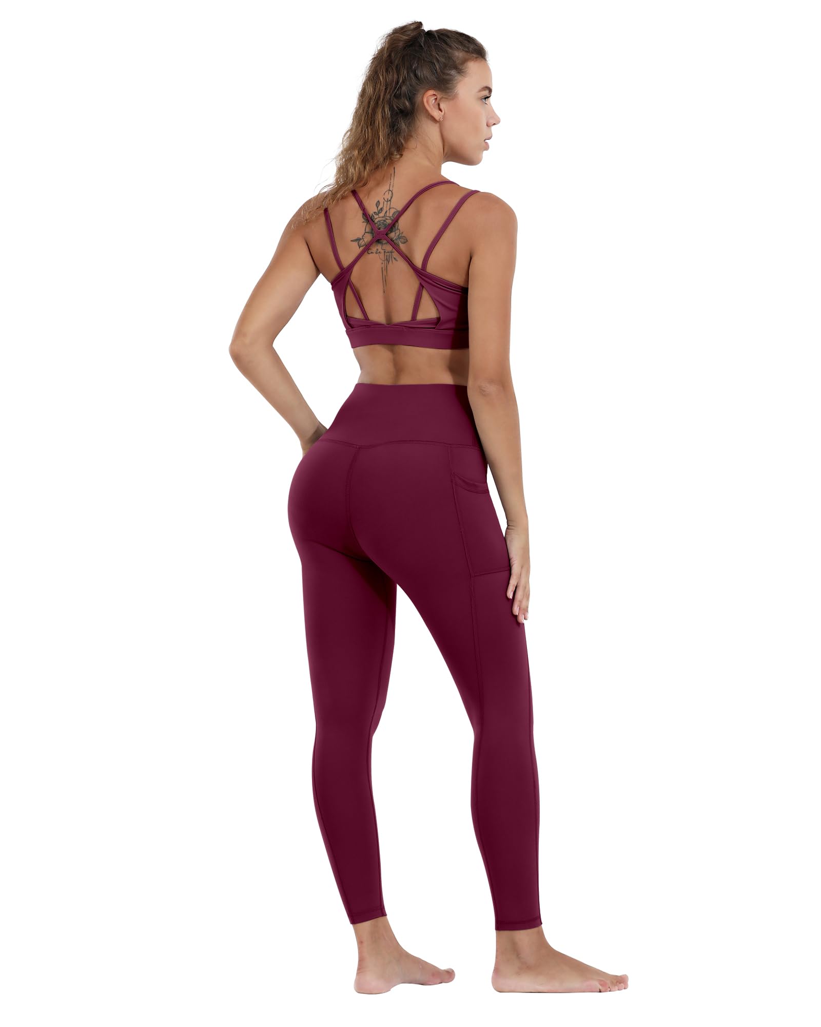 CHRLEISURE Women's High Waisted Yoga Pants with Pockets - Tummy Control Workout Leggings for Running, Gym & Lounge Wear