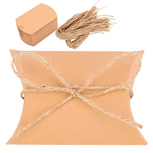 100Pcs Cute Paper Pillow Candy Boxes for Wedding Favors, Jewelry Gift Boxes - Perfect for Party Favors, Bridal Showers, Baby Showers & Small Gift Packaging
