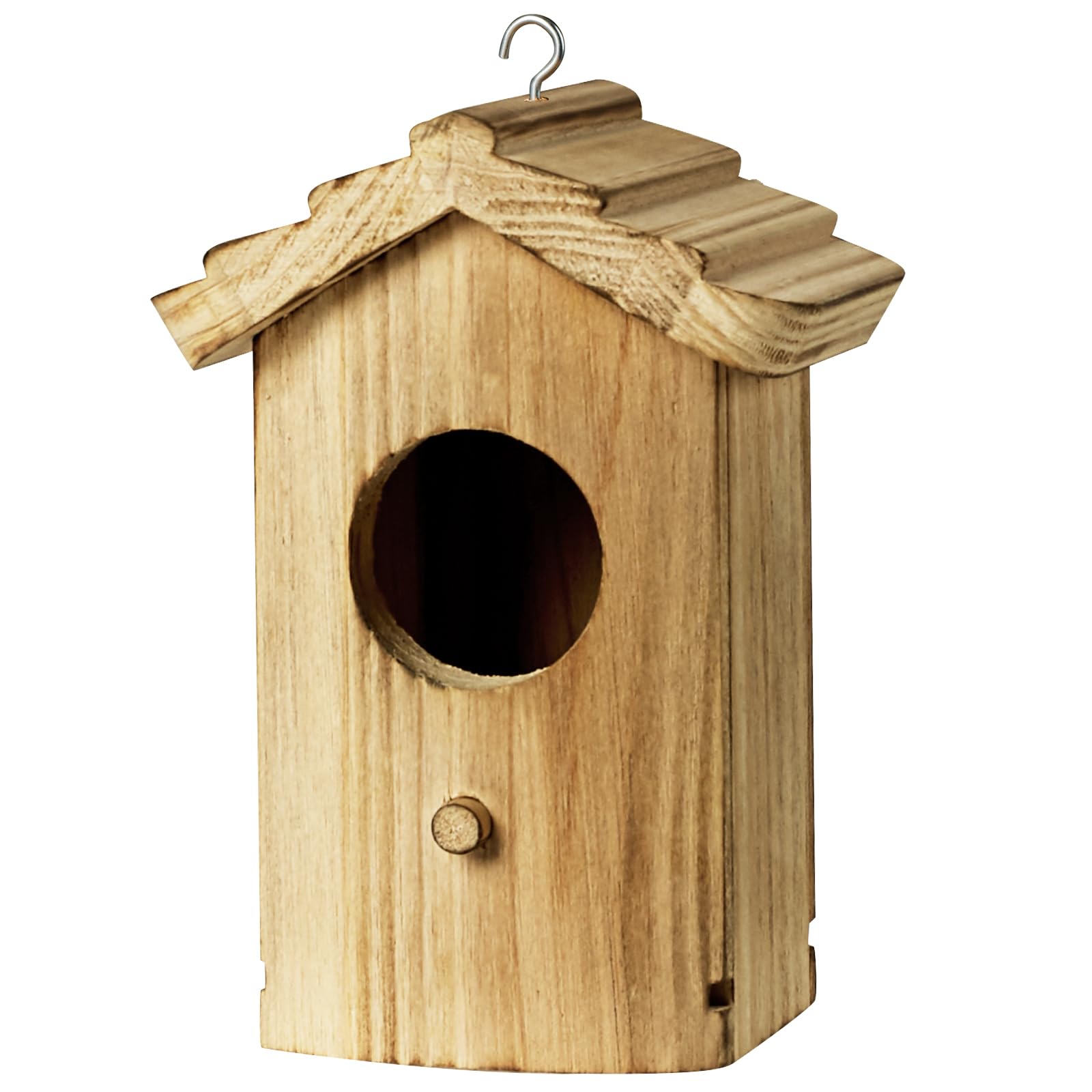 Wooden Hummingbird House for Outside - Hanging Birdhouse with Pole for Bluebirds, Finches & Cardinals - Outdoor Garden Decor for Backyard, Patio & Balcony