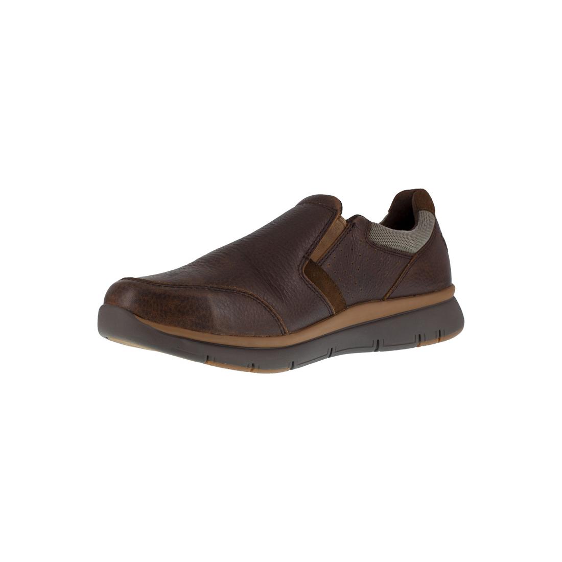 Primetime Casuals Steel Toes Slip On Work Shoe Brown