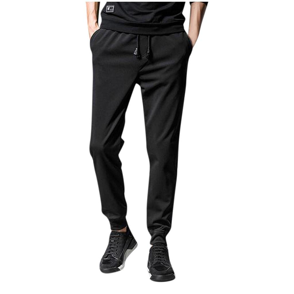 Kadola Men's Long Sweatpants with Pockets - Elastic Waist Athletic Cargo Pants for Running, Jogging & Casual Wear - Red