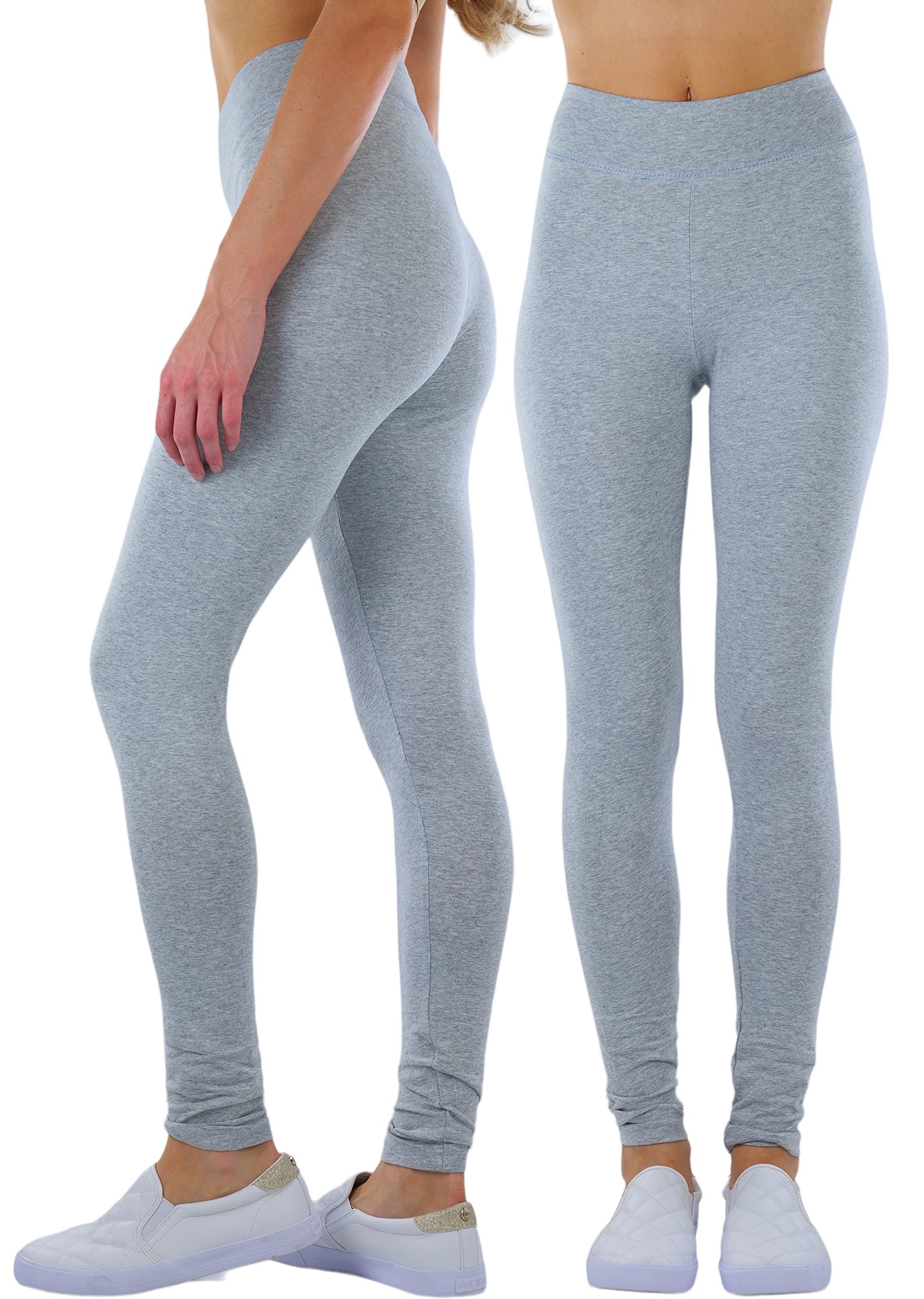 ToBeInStyle Women's Medium Weight Cotton-Spandex Leggings - Breathable, Stretchy & Comfortable for Yoga, Workouts & Everyday Wear