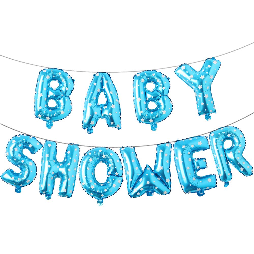 Happy Birthday Baby Shower 100 Days Balloons - Blue Star Foil Banner Balloons for Birthday Party Decorations | Perfect for Baby Showers, 1st Birthdays & Milestone Celebrations