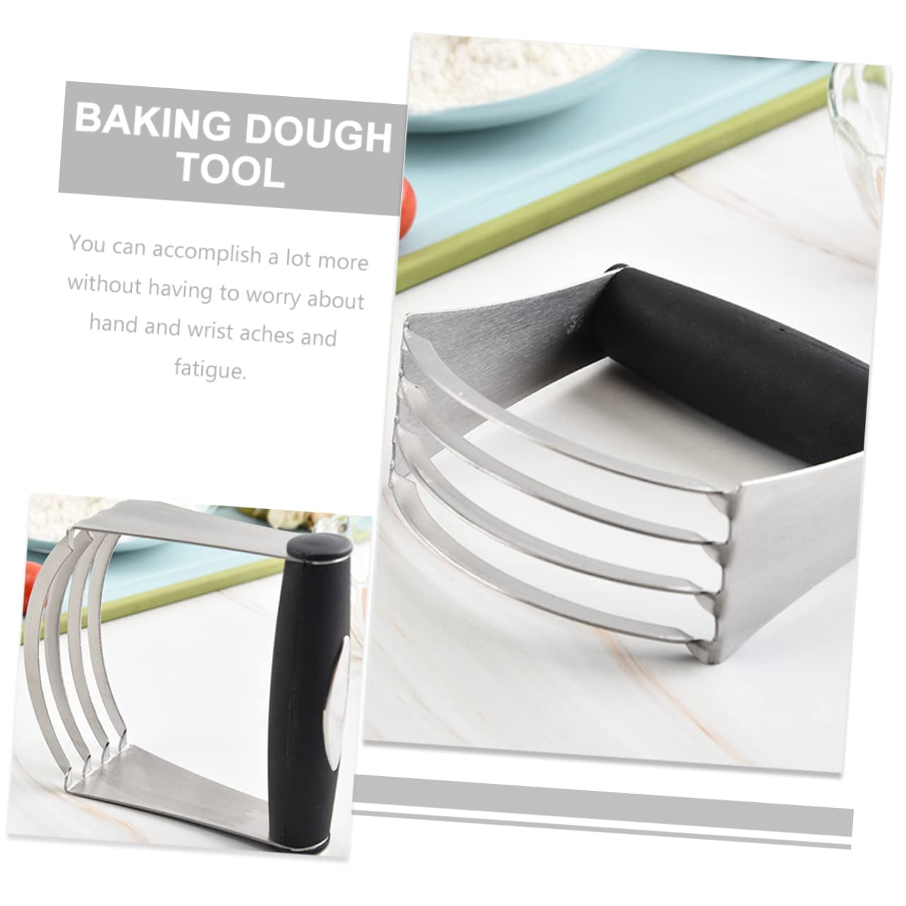 Stainless Steel Pastry Dough Blender - Handheld Baking Tool for Mixing Flour & Dough