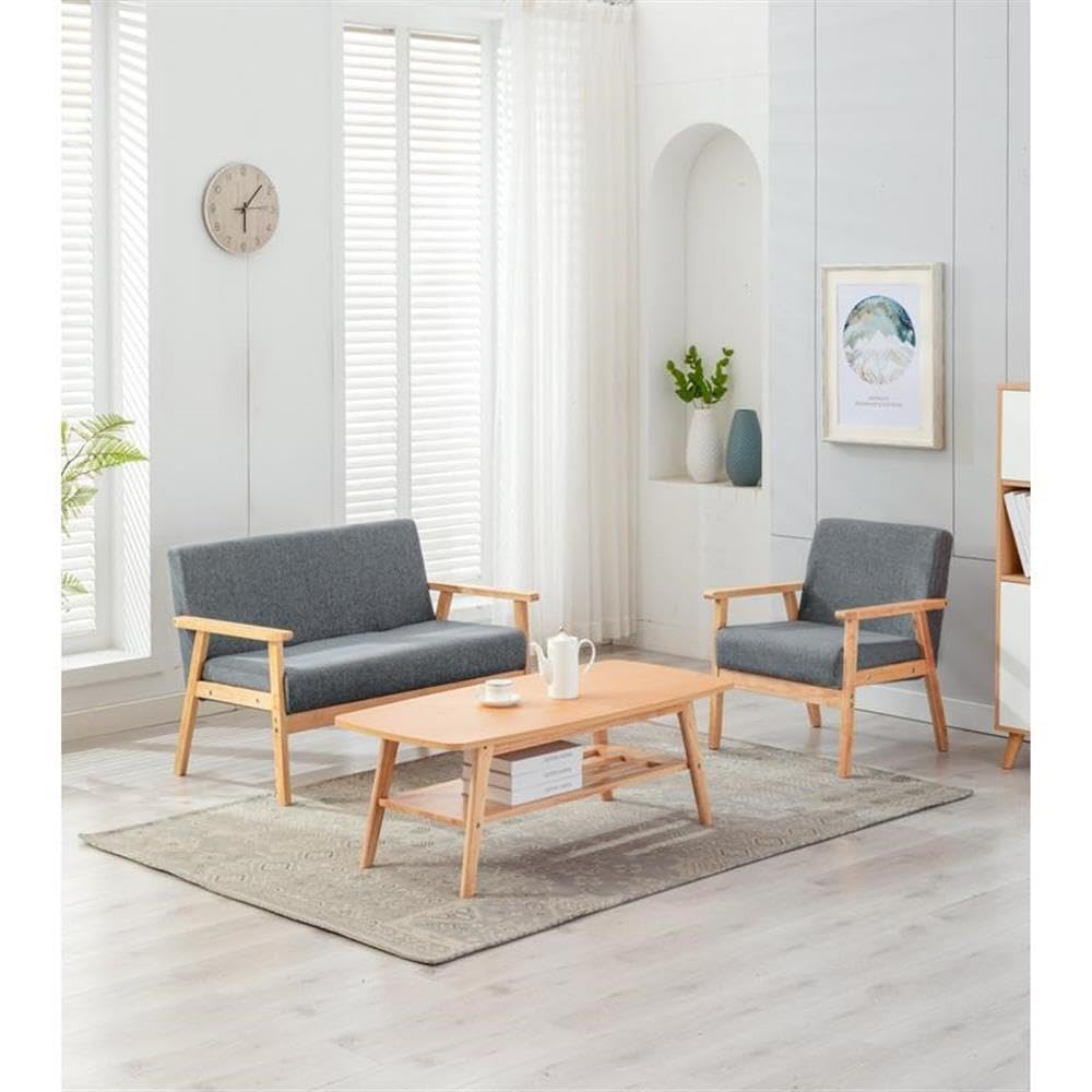 Lilola Home Bahamas Coffee Table and Loveseat Set - Modern Living Room Furniture for Small Spaces, Perfect for Apartments and Cozy Homes