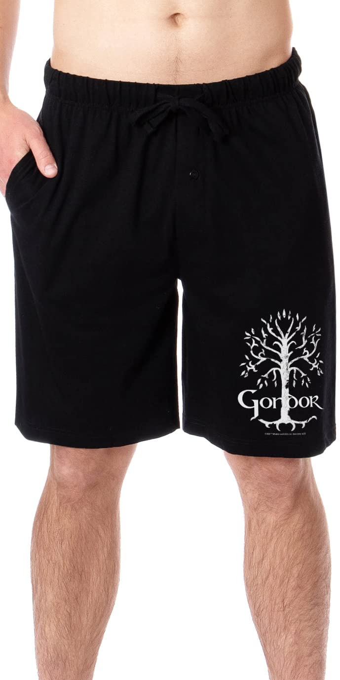 The Lord of The Rings Gondor White Tree Men's Sleep Pajama Shorts - Comfortable Lounge Wear for Movie Nights & Fantasy Fans