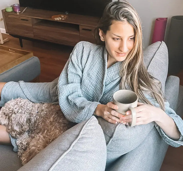 Luxury Spa Robe for Women - Ultra Soft 100% Cotton Gauze Bathrobe - Perfect for Relaxation, Massage, and Home Comfort