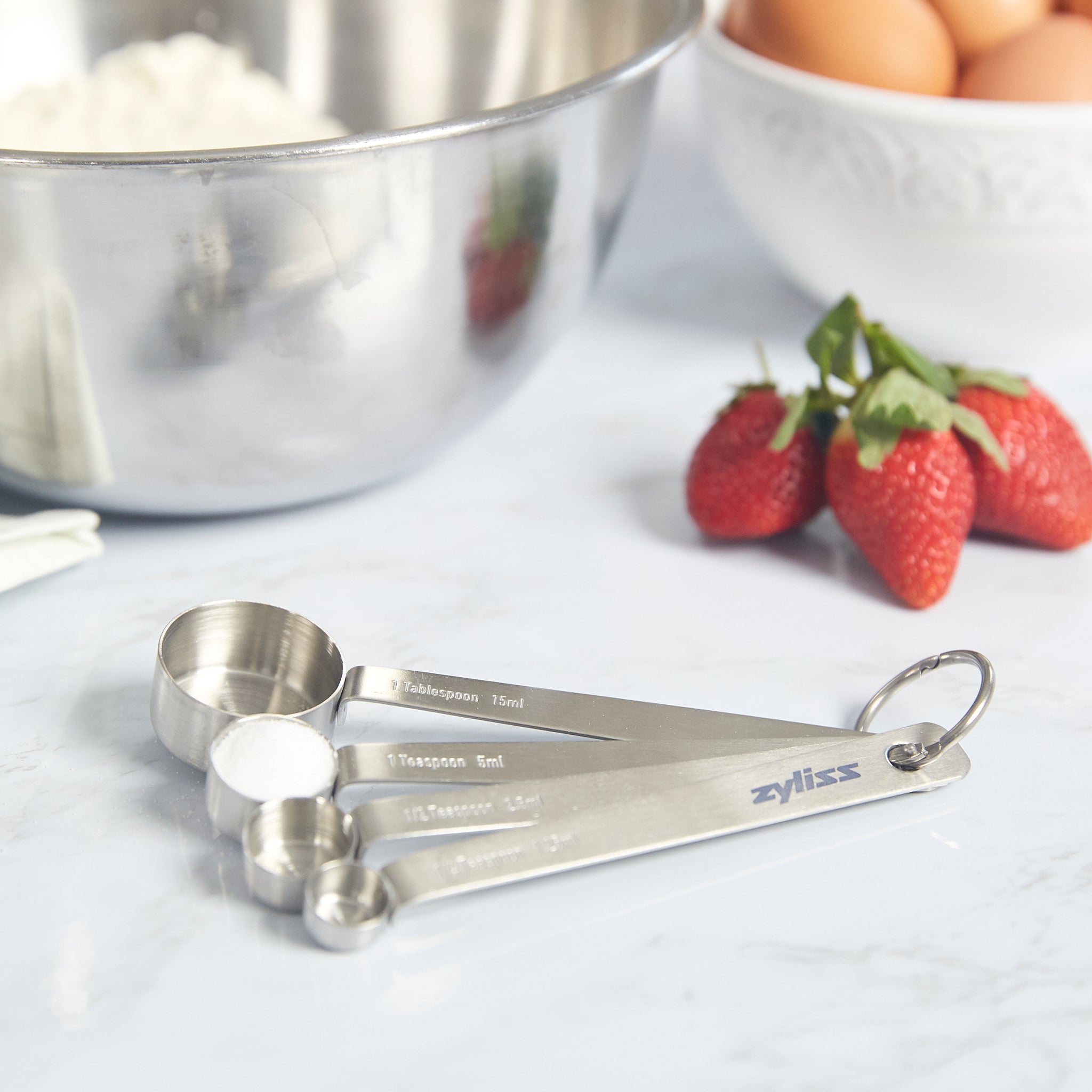 Premium Stainless Steel Measuring Spoons Set - 6-Piece Kitchen Essentials for Baking & Cooking - Dishwasher Safe, Engraved Measurements (1/8 tsp to 1 tbsp) - Perfect for Home Bakers & Professional Chefs