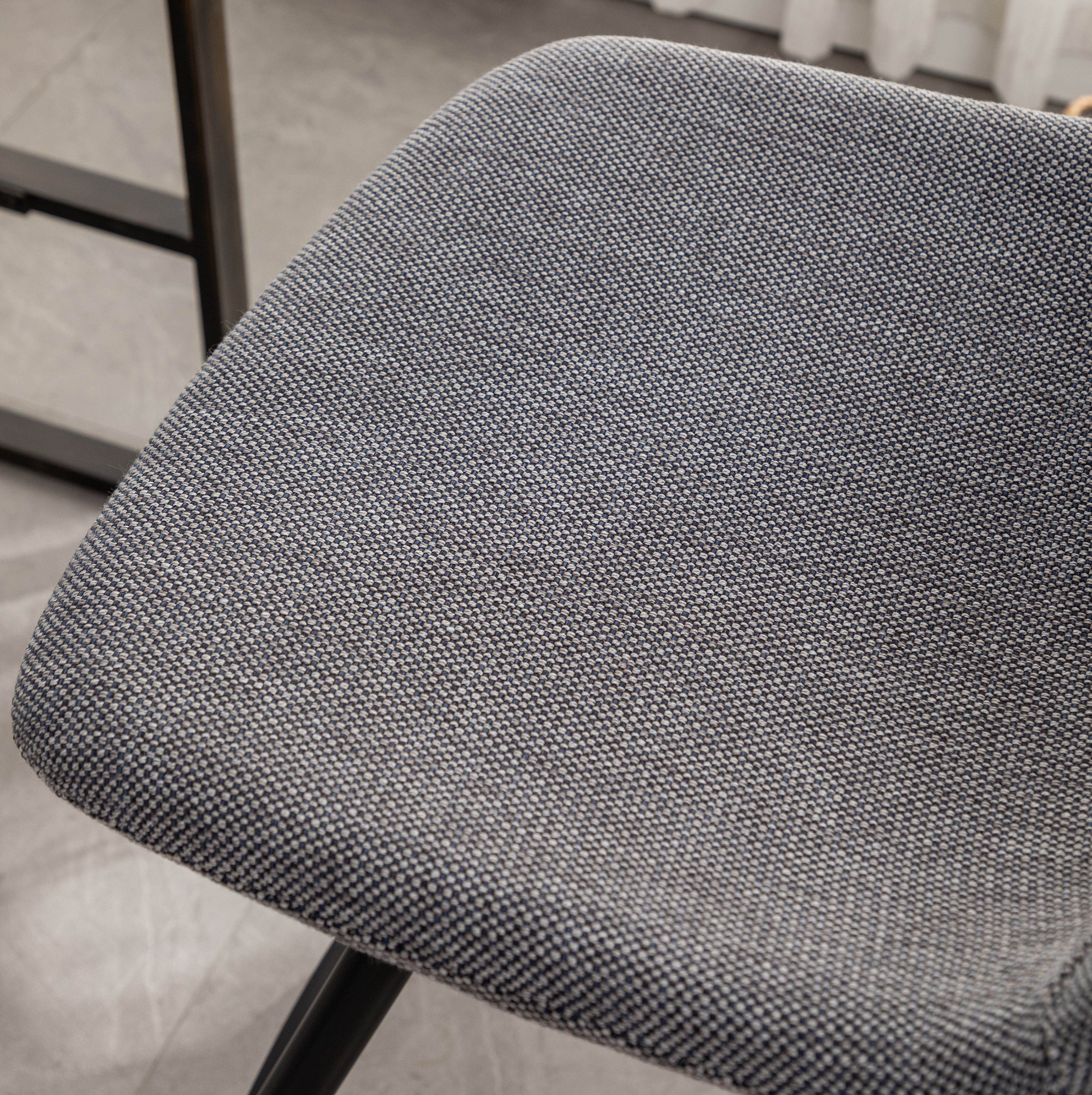 Roundhill Furniture Porth Fabric Kitchen Barstools Set of 2 - 28.25 Inch Height, Gray Upholstered Counter Stools for Kitchen Island, Breakfast Nook & Home Bar Seating