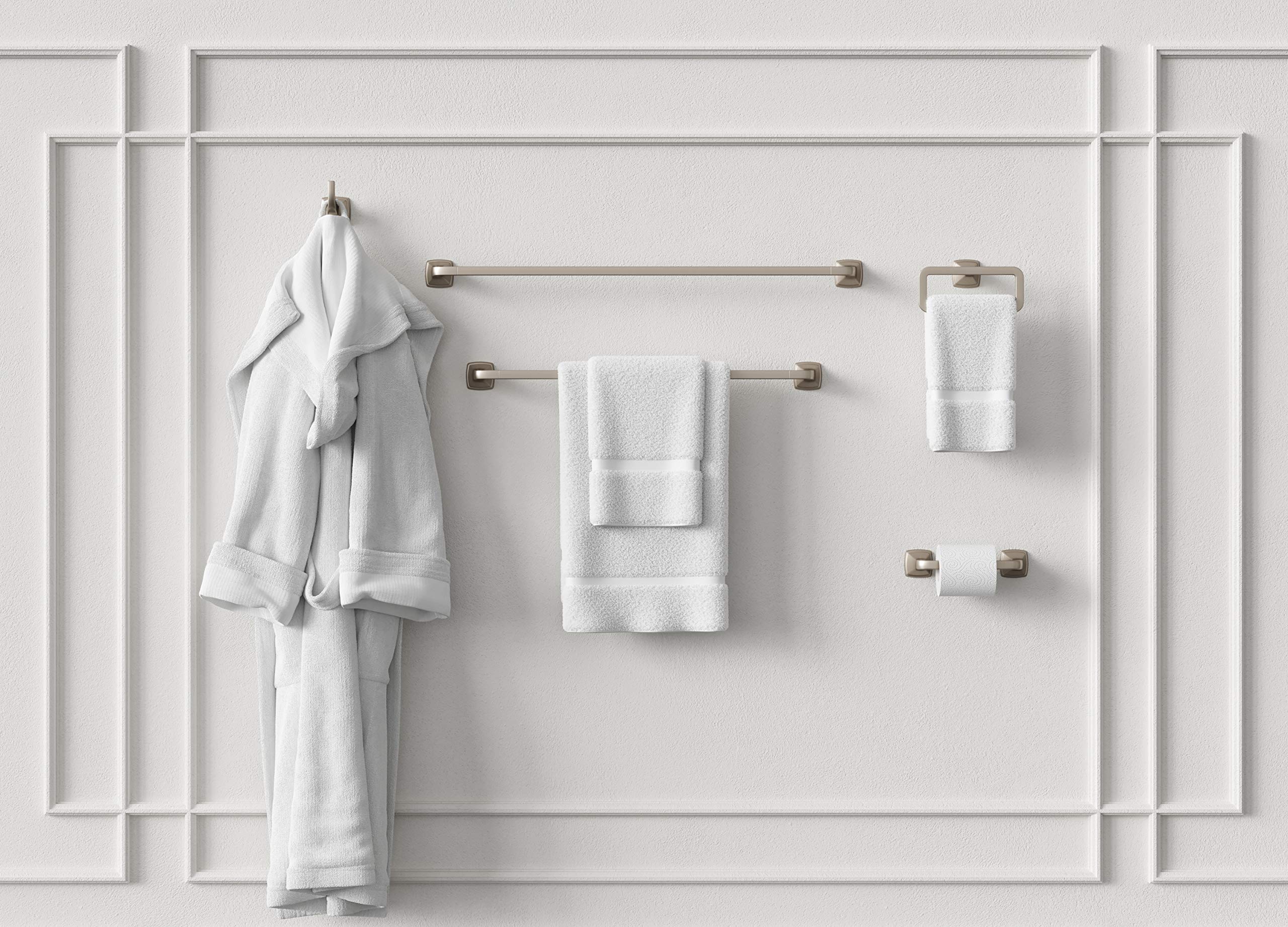 Pfister Bronson Wall-Mounted Toilet Paper Holder - Brushed Nickel Finish Bathroom Tissue Holder with Screw-In Installation (Model BPHBS1K) - Perfect for Modern Bathrooms, Powder Rooms & Guest Baths