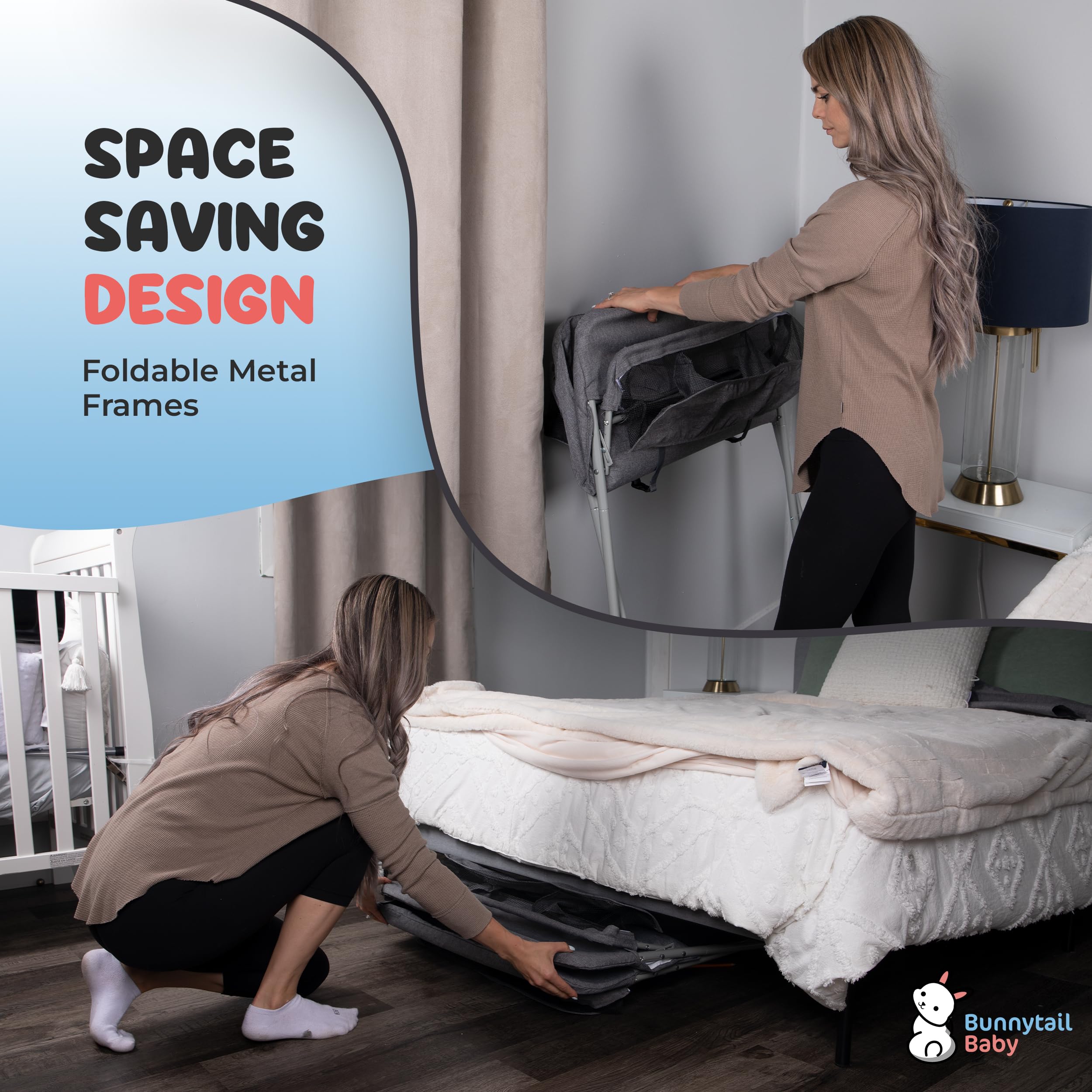 Portable Baby Changing Table with 2X Thicker Pad & Double Storage - Waterproof Diaper Changing Station for Newborns & Infants - Perfect for Nursery, Travel & On-the-Go Parents