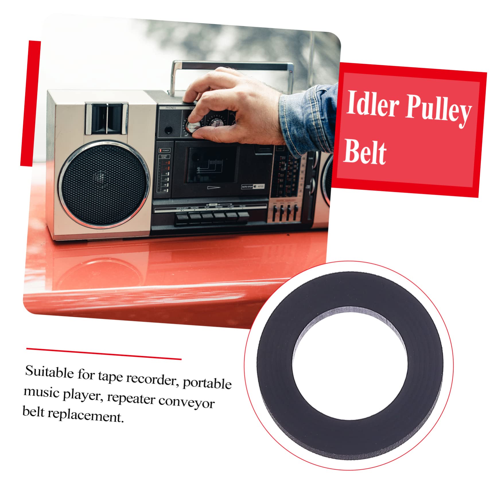 CAXUSD High Elasticity Player Belt Pulley Wheel Cassette Tape Machine Belt 7.5-12-1.9mm - Easy to Install Idler Belt for Vintage Audio Equipment & Tape Deck Repair