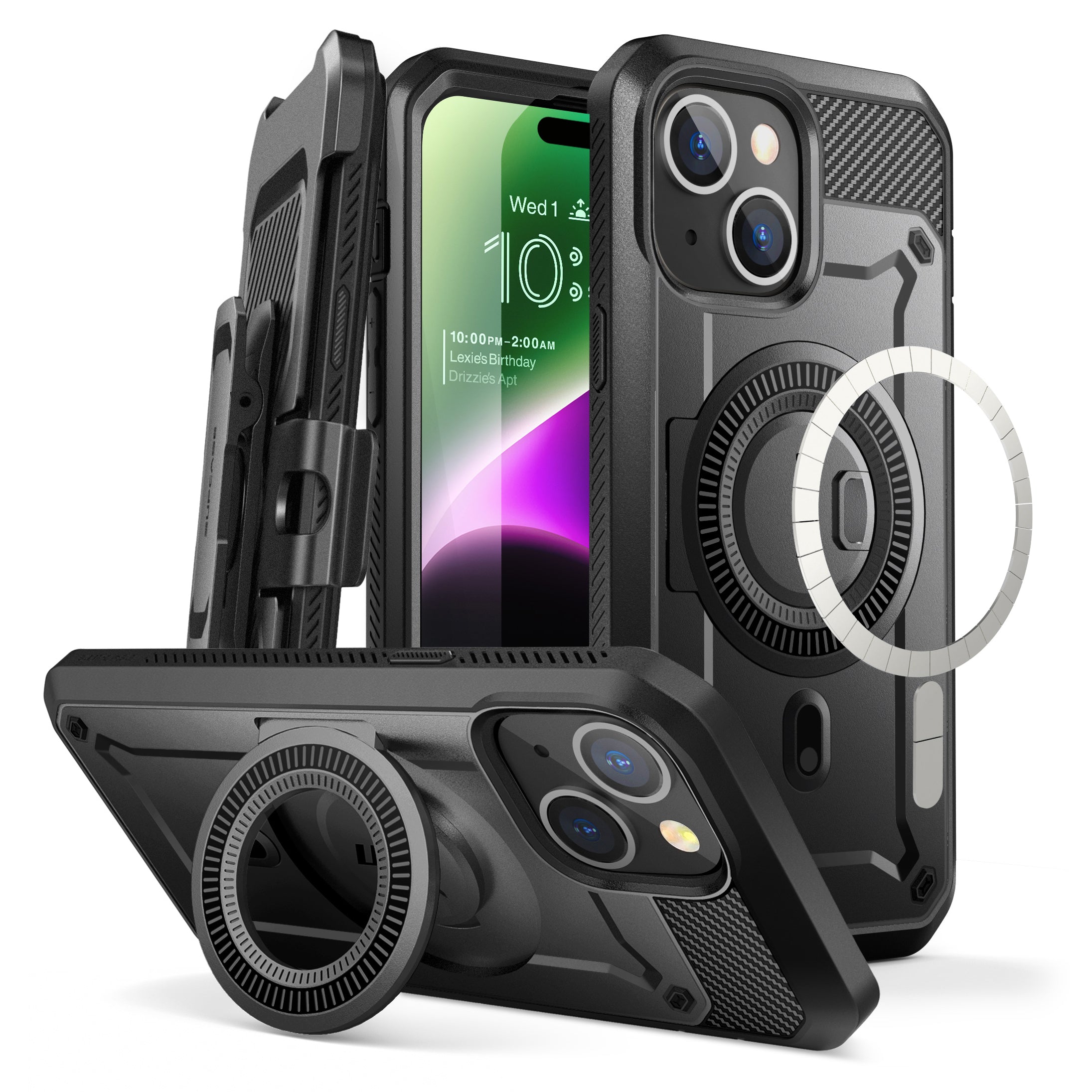 iPhone 15 6.1 Inch Unicorn Beetle PRO MAG Rugged Protective Case - Shockproof & Magnetic Black Cover for Everyday Use, Outdoor Adventures & Work