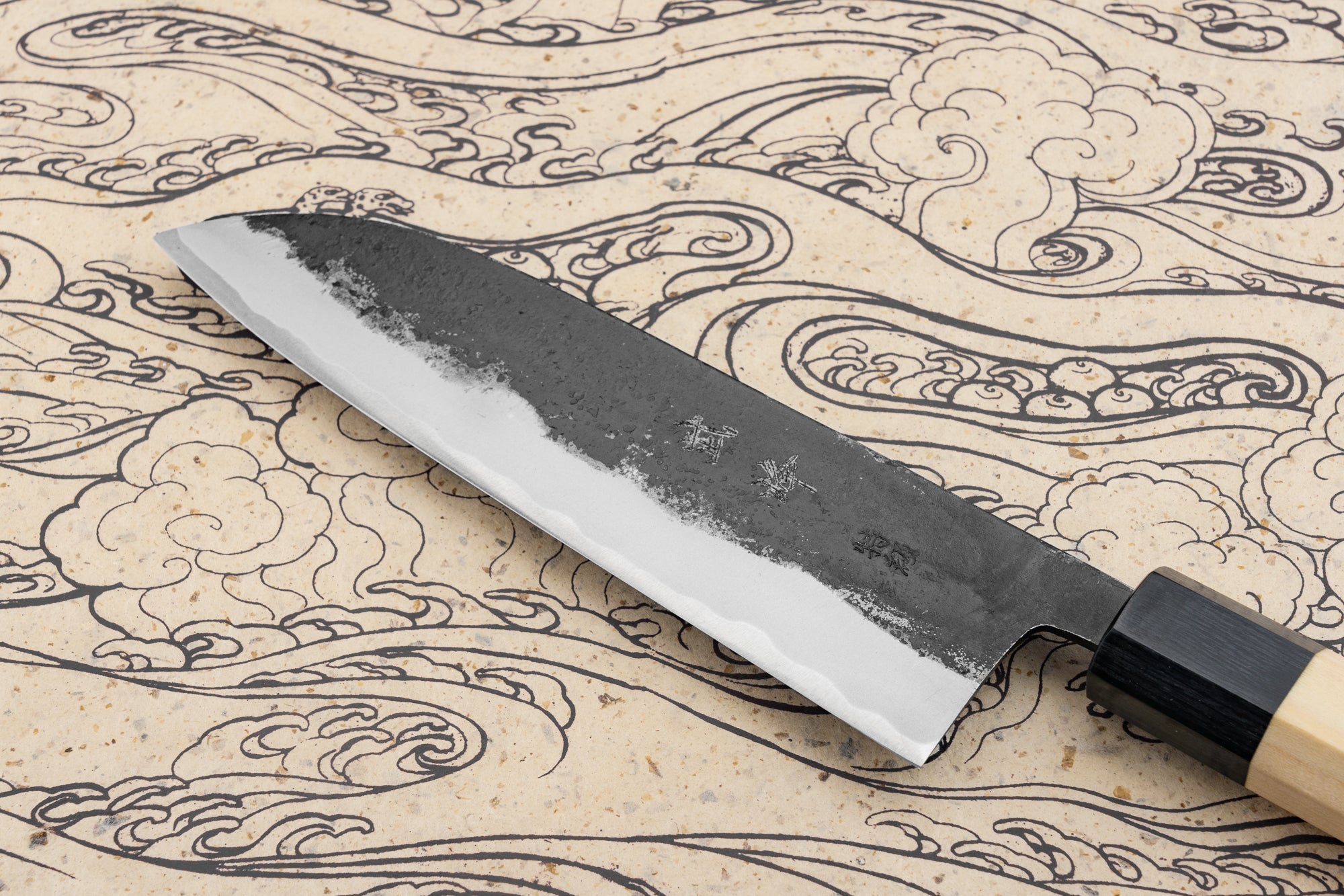 Premium Takeo Murata Aoichi Kurouchi Wa Santoku Knife 165mm - Japanese Handcrafted Chef Knife for Slicing, Dicing & Chopping Vegetables, Meat & Fish - Perfect for Home Cooks & Professional Chefs