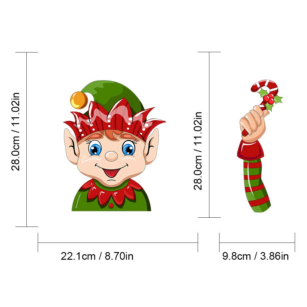 Funny Christmas Elf Waving Arm Car Wiper Decal - Waterproof Rear Windshield Wiper Blade Sticker for Cars (Short Hat Elf) | Holiday Car Decoration & Seasonal Auto Accessories