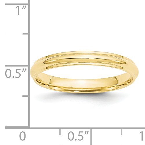 10K Solid Yellow Gold 3mm Round Edge Wedding Band Ring for Men & Women - Perfect for Anniversaries, Engagements, and Everyday Wear