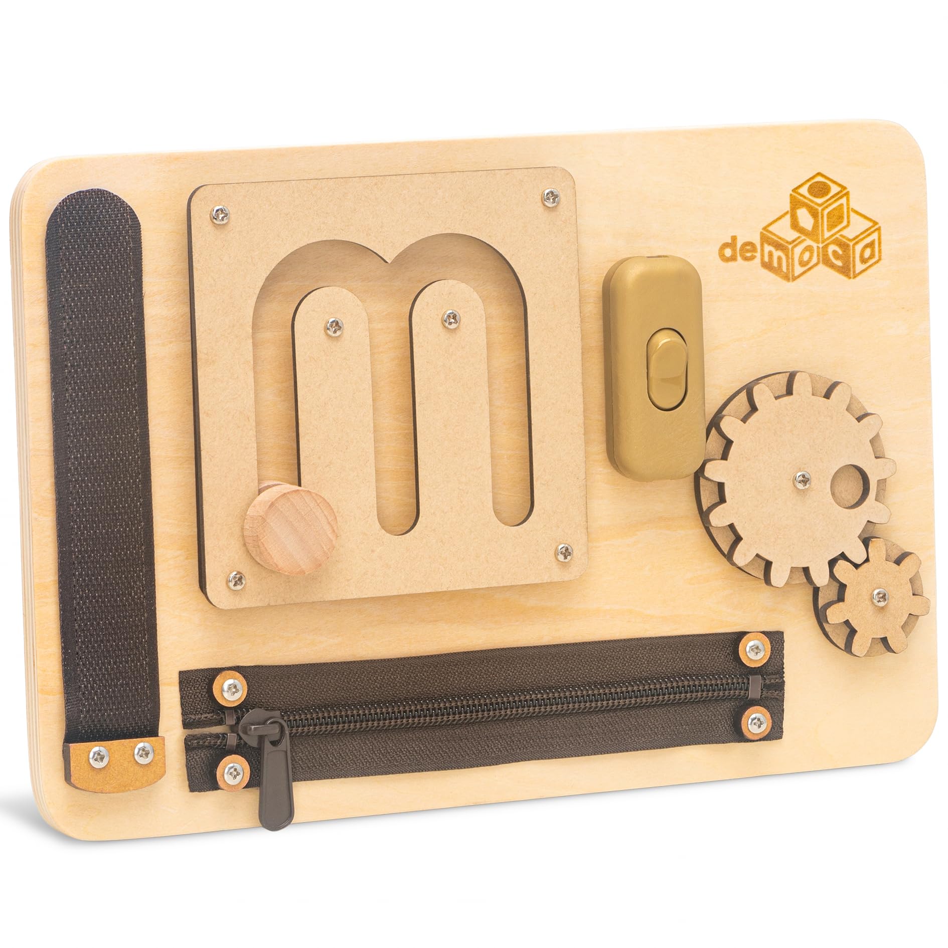 Montessori Busy Board for Toddlers 1-3 Years Old - Wooden Sensory Travel Toy with Educational Activities | Learning Toy for Airplane & Car Rides | Easter Gift for Boys & Girls