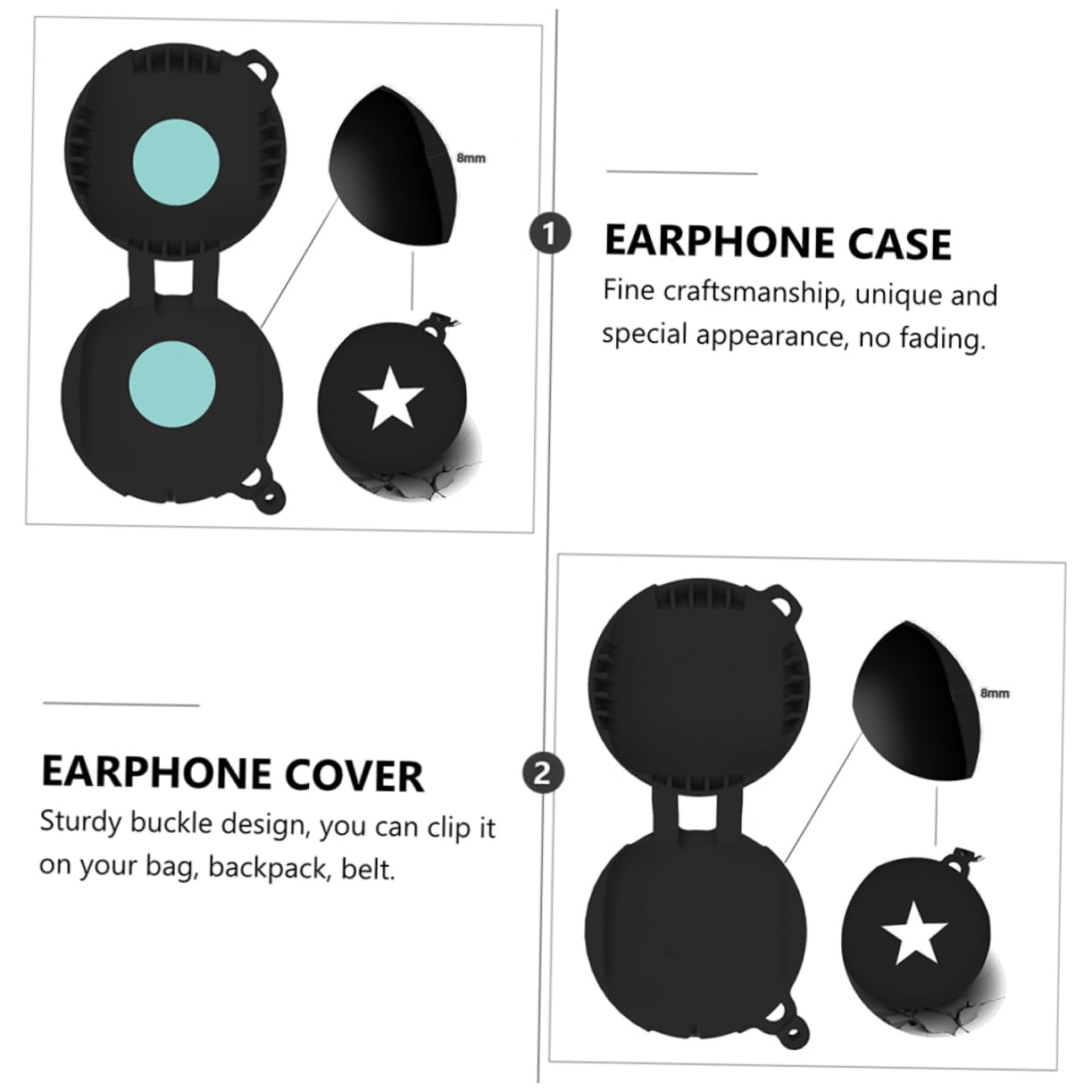 Artibetter 2 Pack Wireless Earbuds Charging Case with Built-in Earphone Stand | Portable Charger Box for AirPods Pro | Perfect for Travel, Gym & Office Use