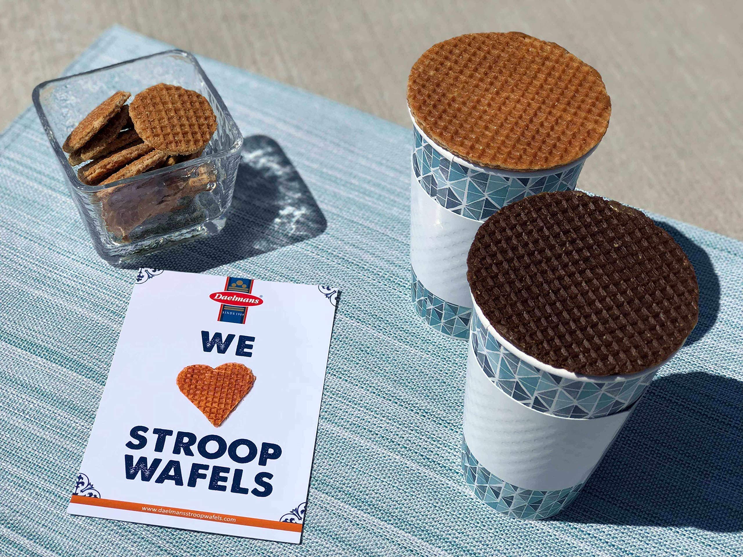 Daelmans Chocolate Caramel Stroopwafels | Dutch Waffle Cookies with Chocolate & Caramel Filling | Authentic Holland Stroopwafels | 10.23oz Pack of 8 | Perfect for Coffee Pairing, Dessert Snacking & Gift Giving