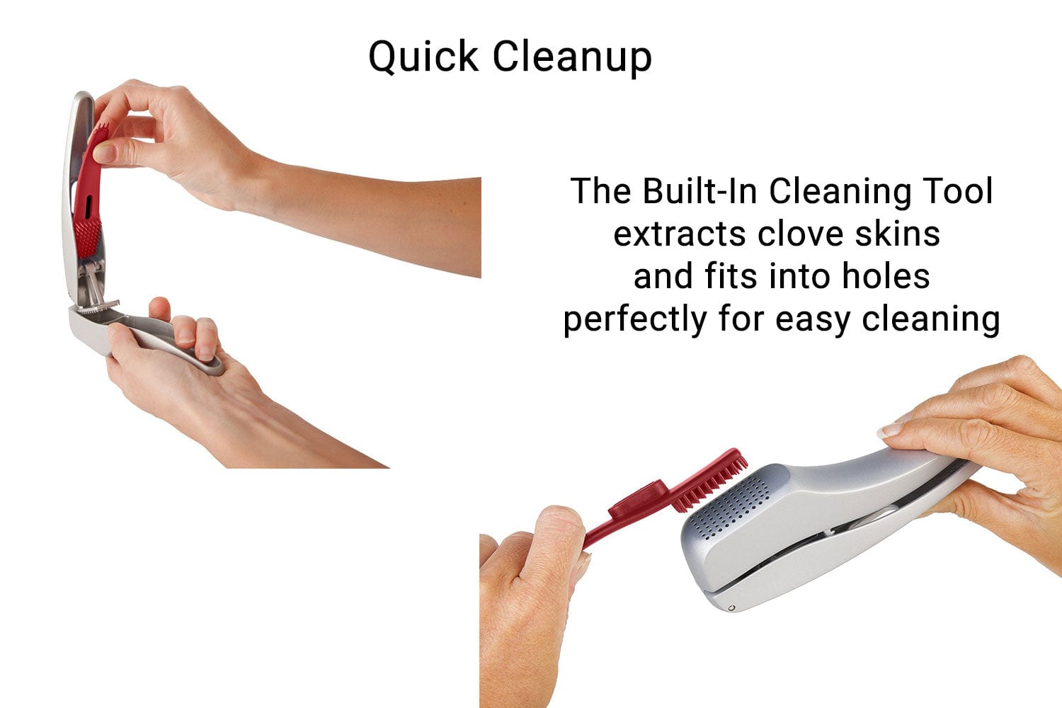 Zyliss Susi 3-in-1 Garlic Press with Built-in Cleaner - Stainless Steel Garlic Crusher, Mincer and Peeler - Perfect for Cooking, Baking & Meal Prep