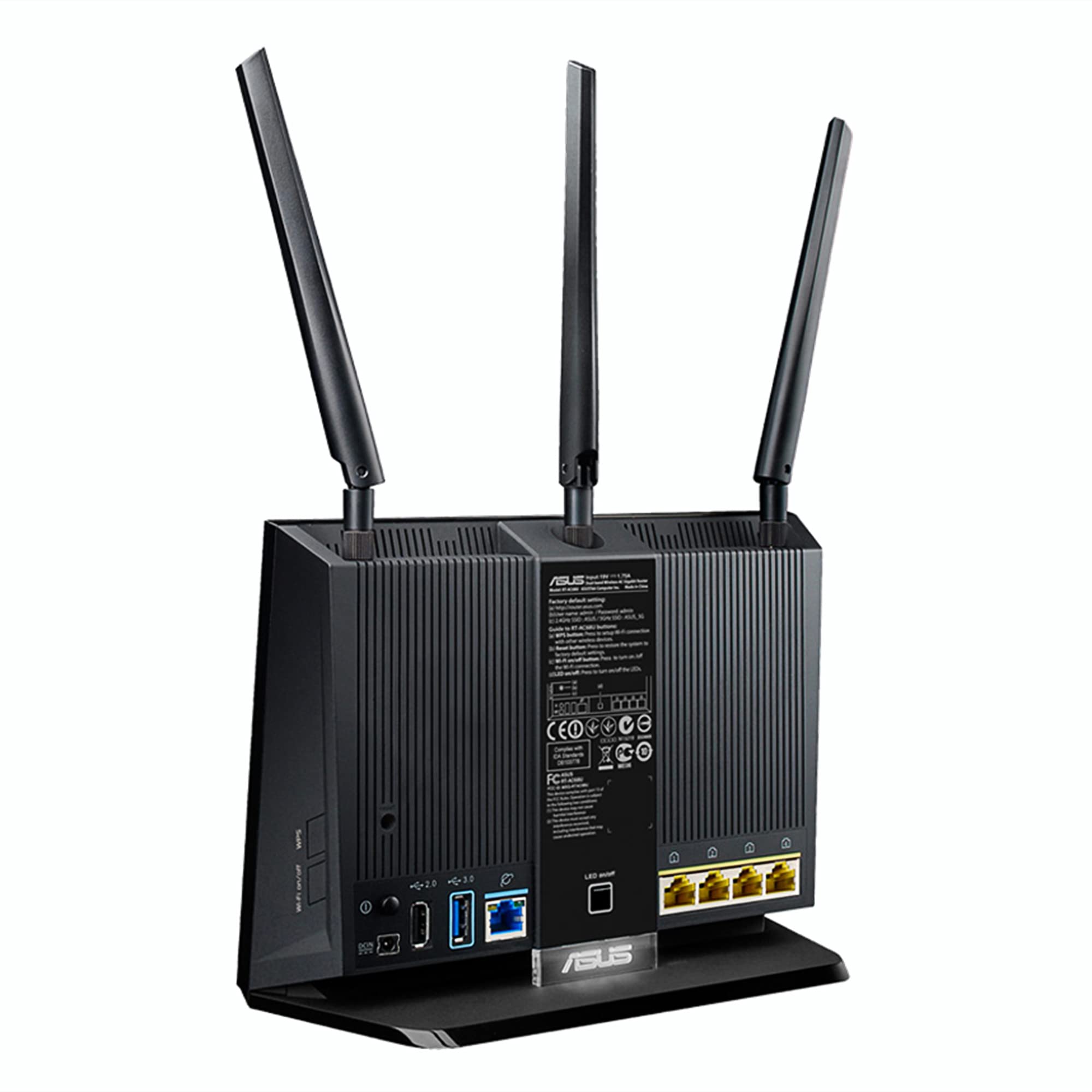 ASUS RT-AC68P AC1900 Dual Band WiFi Router - Gigabit Wireless Internet, 4x LAN Ports, High Speed for Gaming & Streaming (Renewed) - Perfect for Home Office, Online Gaming & 4K Video Streaming